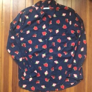 Equipment Femme Strawberry Novelty Print Blouse
